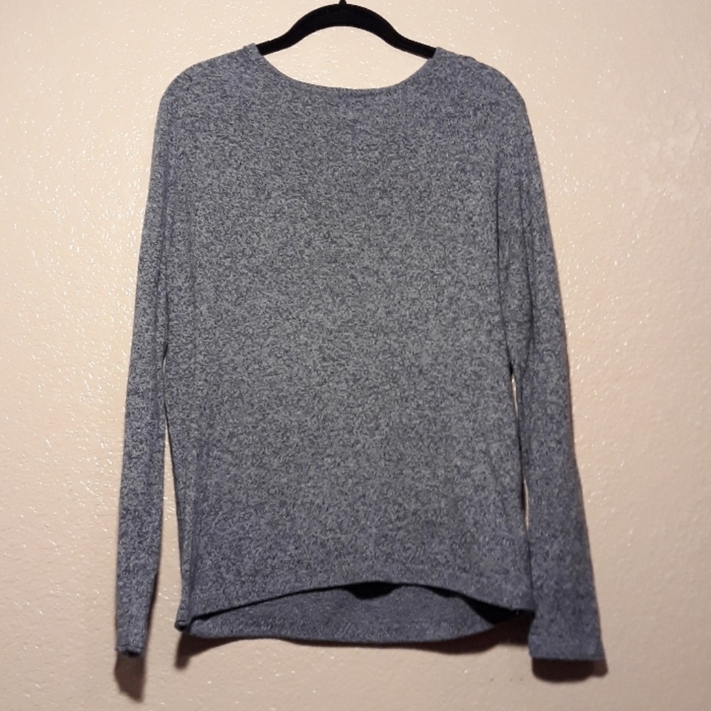 Zara Man Basic Long Sleeve Cotton Shirt Top Gray M